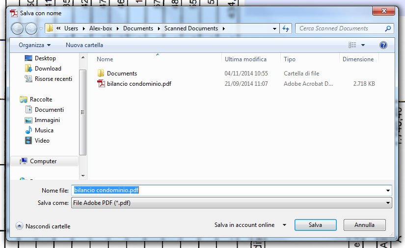Adobe Reader, scelta della cartella dove salvare il file firmato