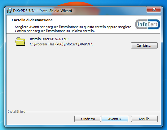 DiKePDF schermata wizard cartella di destinazione