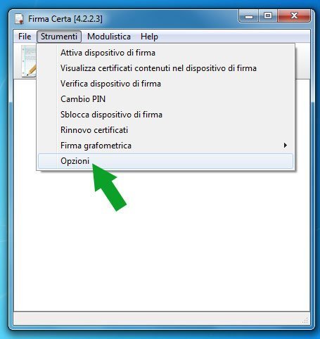 Firma certa, Opzioni