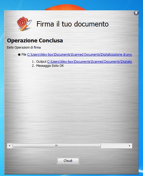 Firma digitale grafica - operazione conclusa