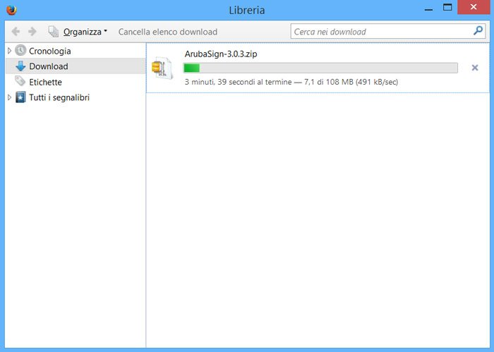 arubasign firefox visualizza tutti i download