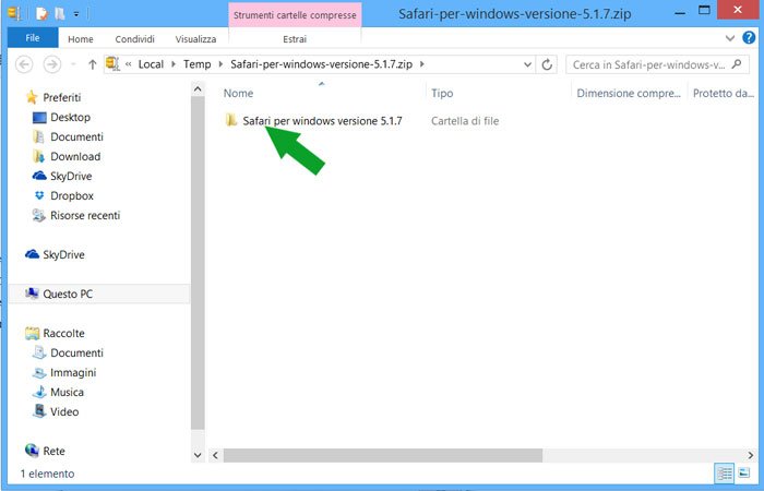 contenuto dell'archivio safari per windows 5.1.7 esplora risorse