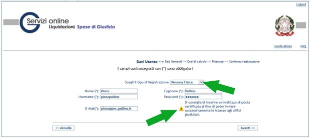 registrazione lsg istanza siamm