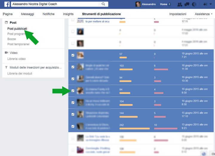 Facebook strumenti di pubblicazione - post