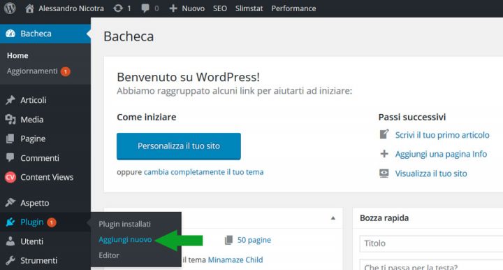 wordpress aggiungi nuovo plugin