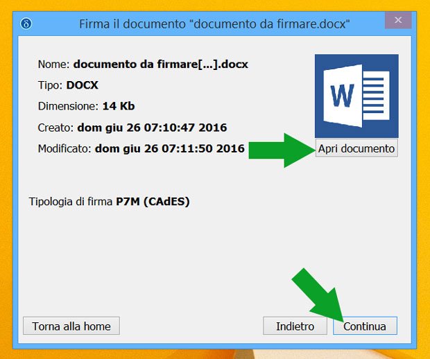 Dike 6 Software - firma il file cades senza scelta