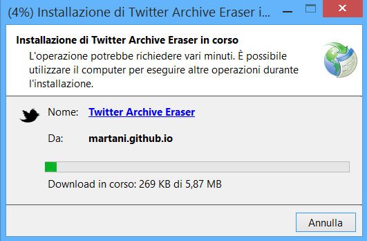 Twitter Archive Eraser -download applicazione
