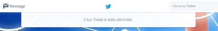  cancellare tweet - eliminato