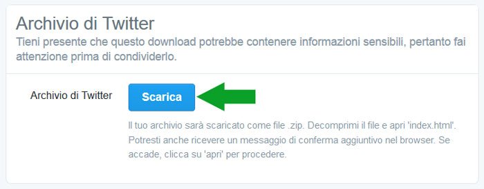 pagina download archivio twitter