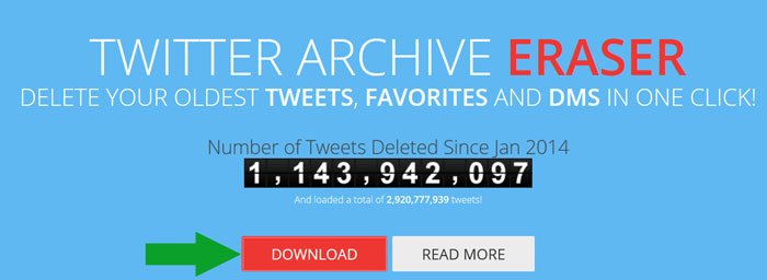 pagina download twitter archive eraser