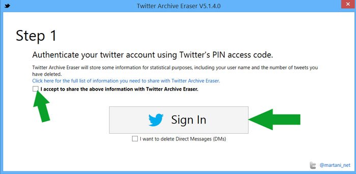 Twitter Archive Erase step 1