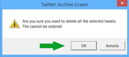 twitter archive eraser step 3 avviso
