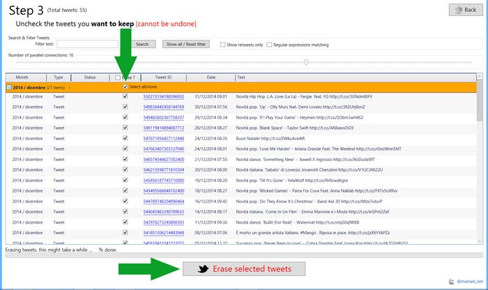 twitter archive eraser cancellare molti tweet