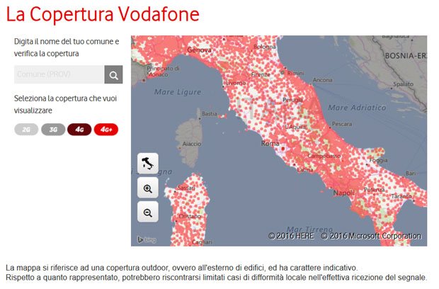 copertura vodafone LTE 4G