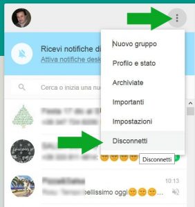 disconnetti-whatshapp web da computer