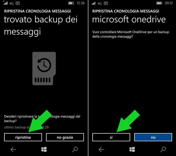 configurare WhatsApp Windows ripristino backup