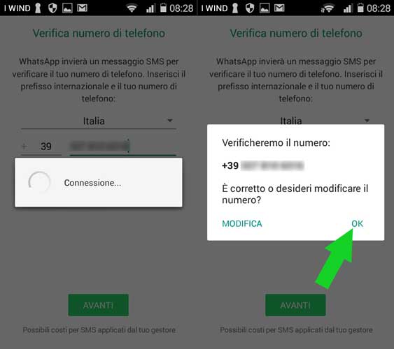 configurare whatsapp android