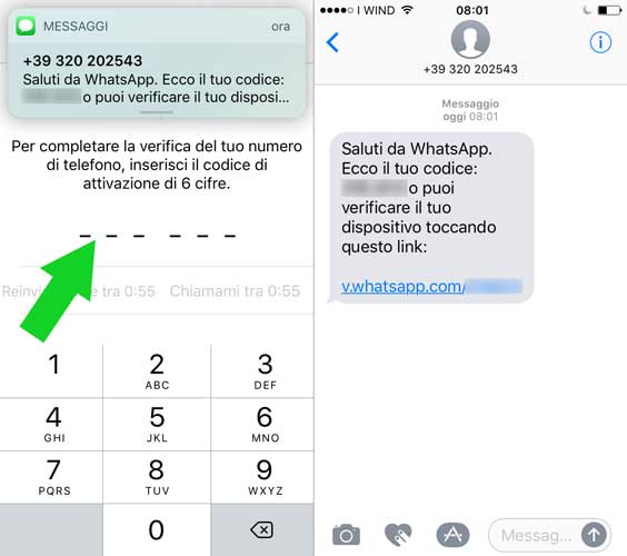 configurare whatsapp su iPhone