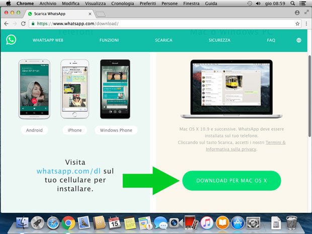 scarica whatsapp per Mac
