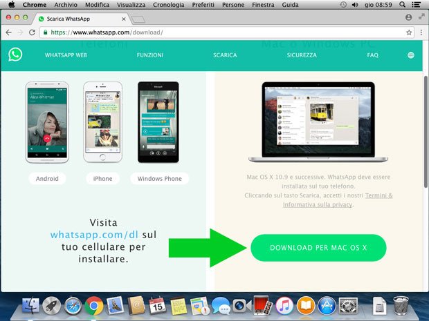 scarica whatsapp per Mac