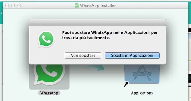 sposta whatsapp in applicazioni