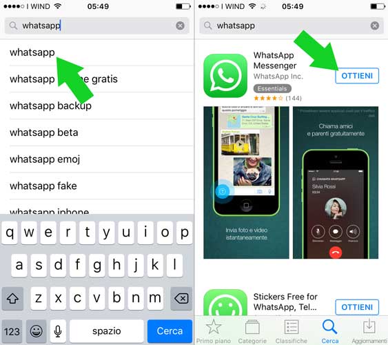 trova whatsapp con app store