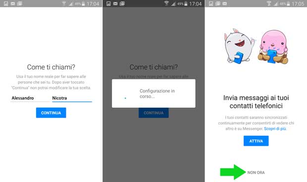 Nome come utilizzare messenger no Facebook