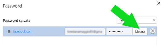 Opera - Mostra password