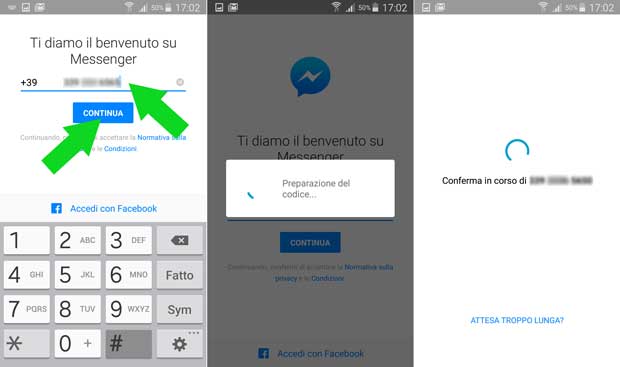 configurare messenger no Facebook