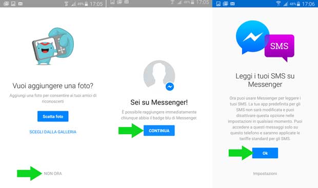 operazioni finali come utilizzare messenger no Facebook