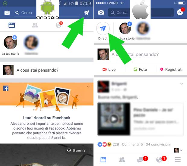 come funziona facebook direct - accesso