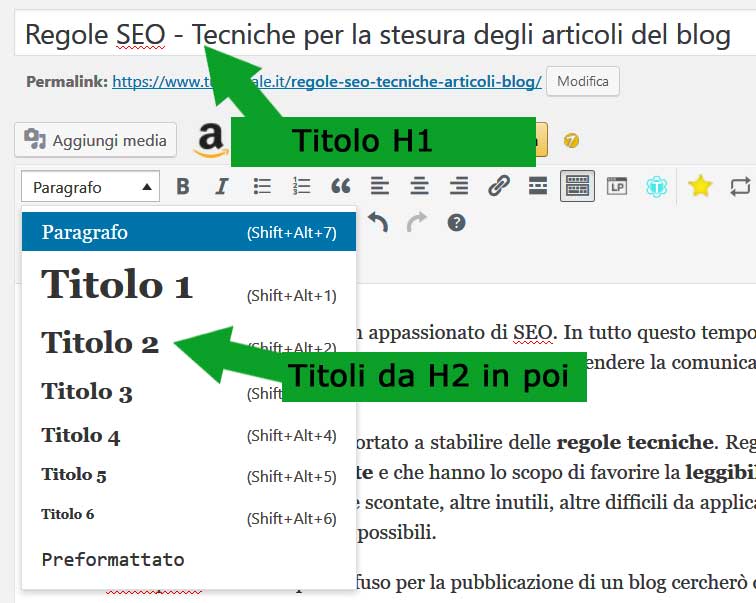 Regole SEO - titoli wordpress