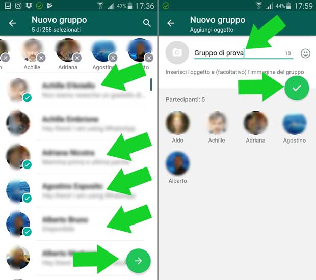 Creare un gruppo di WhatsApp