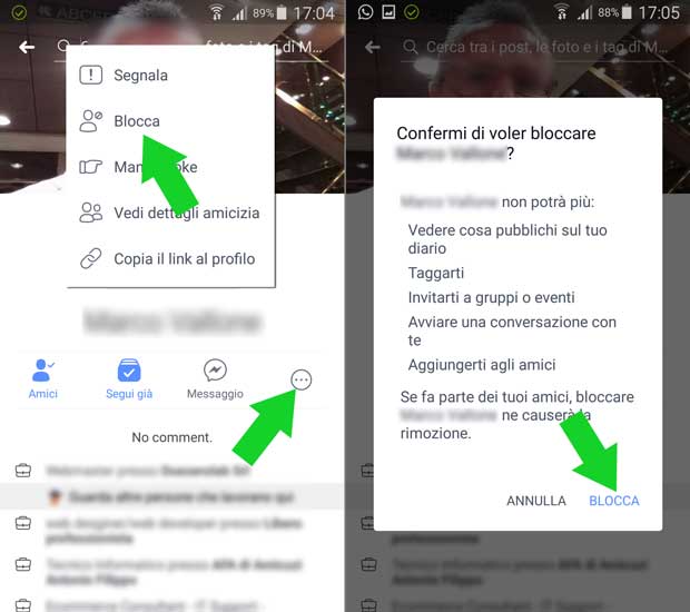 bloccare con lo smartphone dal profilo