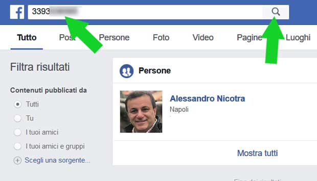 ricerca persona da numero cellulare