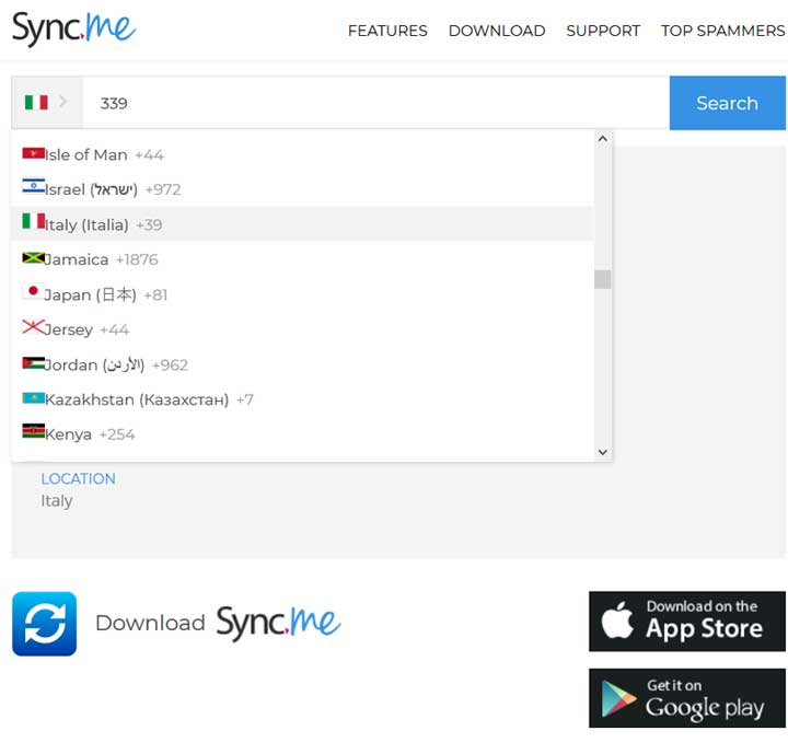 sync.me - trova intestatario numero fisso