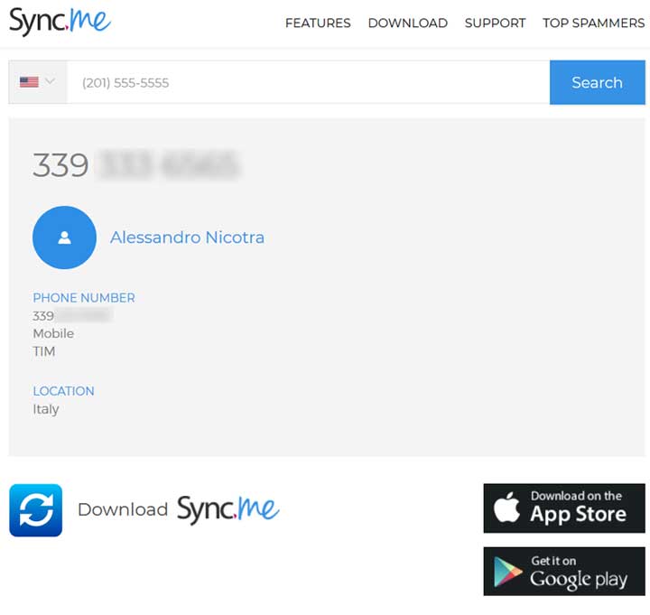 sync.me - trovato l'intestatario