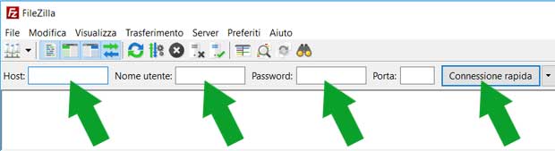 filezilla connessione FTP