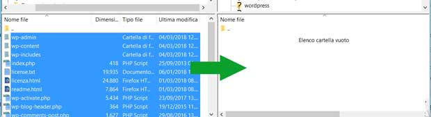 filezilla ftp trasferisci file