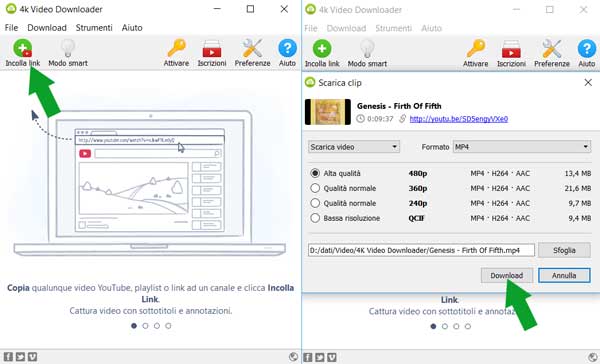4k downloader - video da scaricare