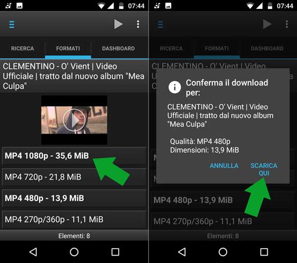 Conferma download YouTube Downloader