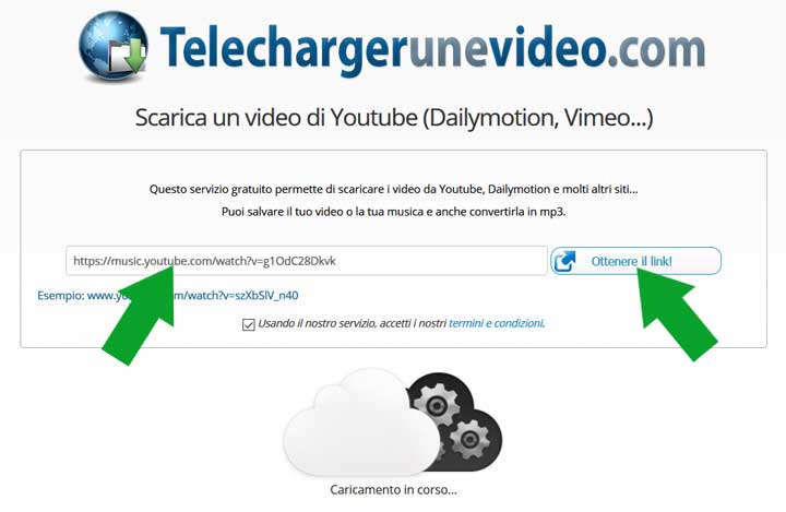 scaricare canzoni da YouTube Music con telechargerunvideo