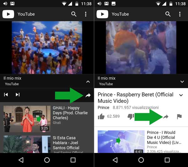 scaricare video da youtube prelevare il link spartphone