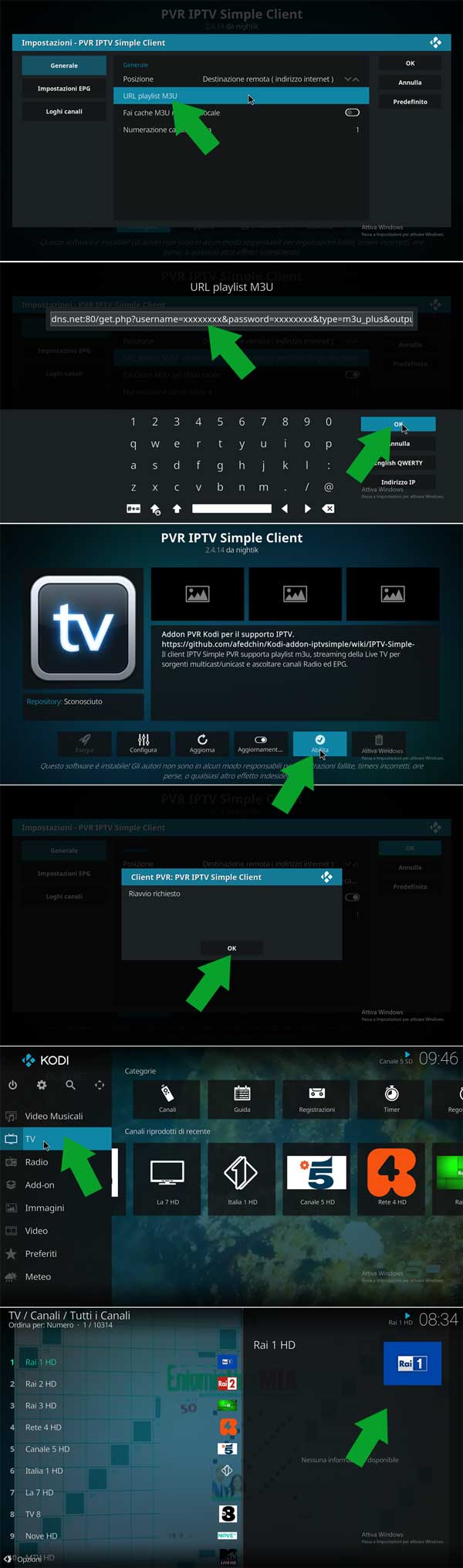 Kodi configurazione per IPTV