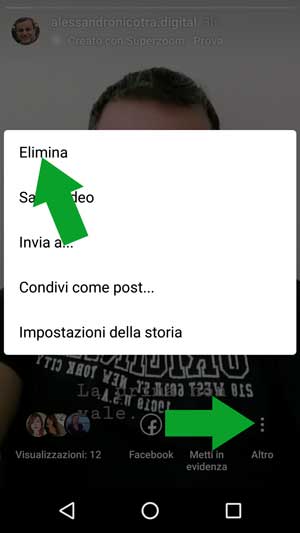 cancellare una storia