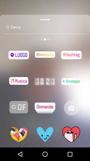 gli stickers di Instagram