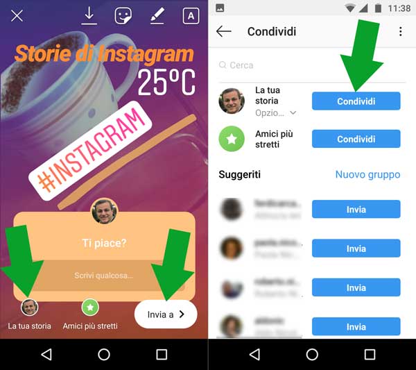 pubblicare le storie di instagram