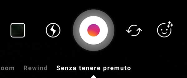senza tenere premuto
