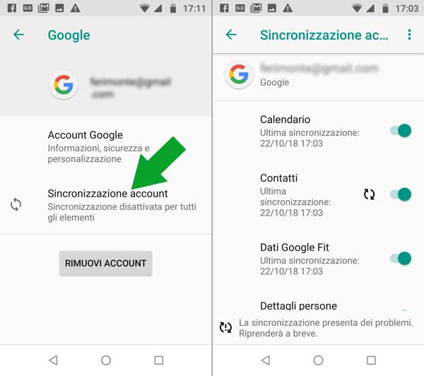 configurazioni android - aggiungi account google 4