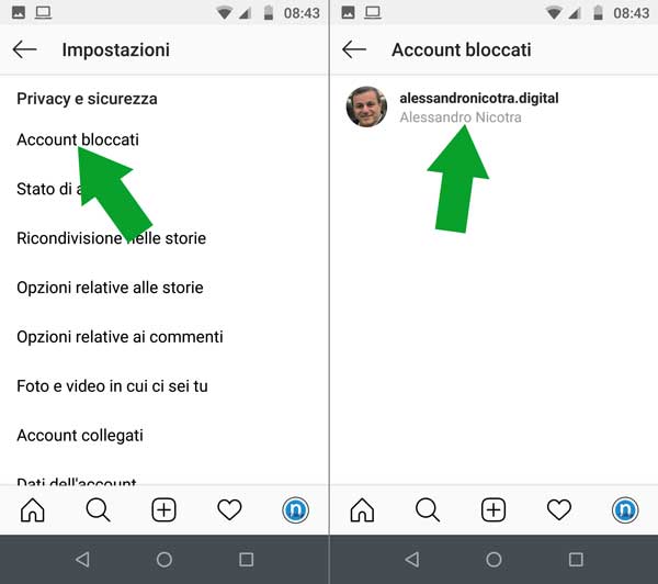 sbloccare utenti instagram - account bloccati